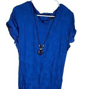Mallory Malloy Elegant Blue Women's Dress Size 10 With Removable Necklace